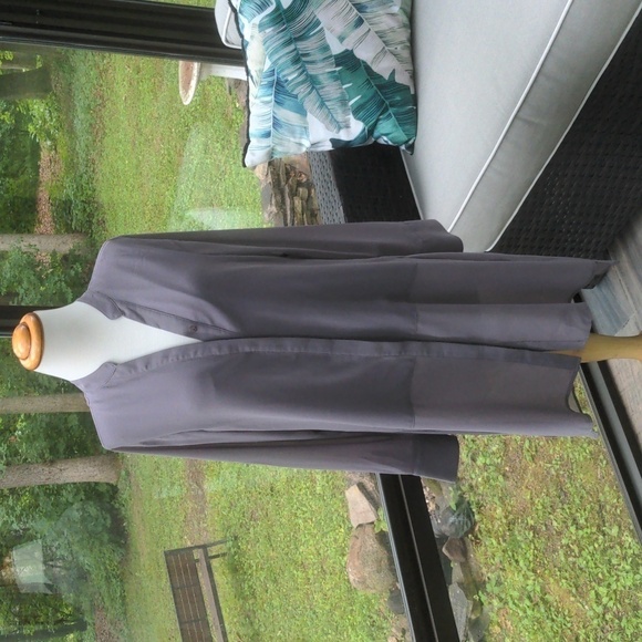 Soft Surroundings Luisa Tunic Top Gray Button Down Shirt Blouse Sheer - Picture 1 of 6